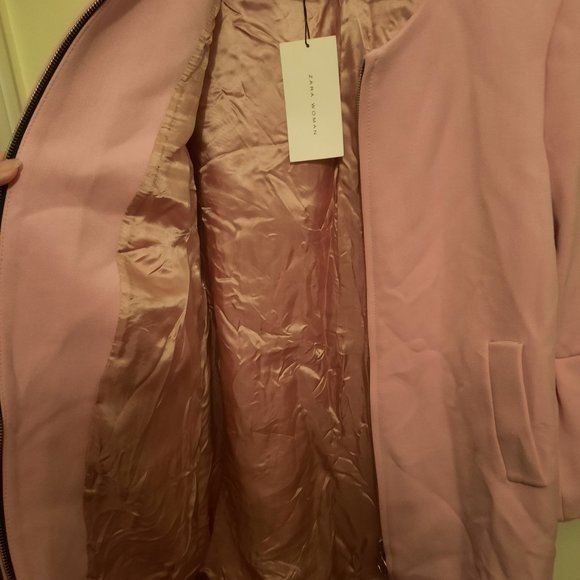 NWT Zara Pink Ruffled Zip Jacket Blazer Coat - Picture 8 of 11
